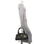 Crinkled Patent Medium Paddington Satchel Black