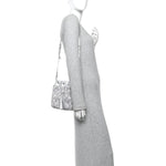 Paillettes Mate Bucket Bag Argento