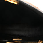 Shearling Nappa Macro FF 1974 Mini Peekaboo Iconic Satchel Tobacco Black