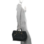 Tessuto Nylon Soft Calf Small Tote Black