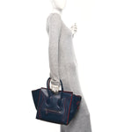 Smooth Calfskin Mini Luggage Navy Red