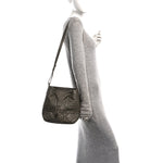 Calfskin Macrocannage Medium D-Motion Bag Clay Green