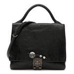 Vitello Shine Crystal Shoulder Bag Black