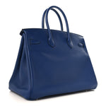 Taurillon Novillo Sea Surf Birkin 35 Bleu Saphir