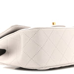 Lambskin Quilted Mini Top Handle Rectangular Flap Grey