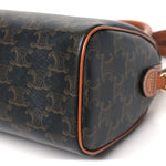 Triomphe Canvas Calfskin Small Boston Bag Tan