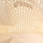 Raffia Crochet Woven Tote Bag White