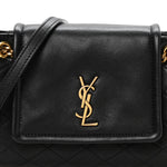 Lambskin Quilted Monogram Mini Nolita Black