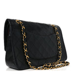 Lambskin Quilted Small Double Flap Black