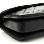 Lambskin Quilted Small Trendy CC Dual Handle Flap Bag Black