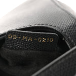 Grained Calfskin Mini Saddle Bag Black