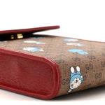X DORAEMON Mini Vintage GG Supreme Monogram Mini Crossbody Bag Beige Cherry Red