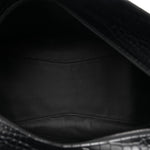 Semi Matte Calfskin Crocodile Embossed Neo Classic Black Hardware Large City Black