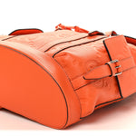 Piuma Calfskin Jumbo GG Embossed Double Buckle Backpack Good Orange