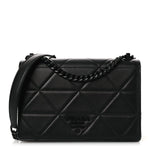 Nappa Triangle Stitched Spectrum Shoulder Bag Black