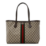 GG Supreme Monogram Medium Ophidia Shopping Tote Brown