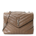 Calfskin Y Quilted Monogram Medium Loulou Chain Satchel Desert Storm