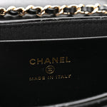 Patent Calfskin Quilted Mini Flap Black