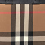 IP Check Nylon Calfskin Ormond Tote Bag Taupe Brown