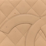 Caviar Quilted Medallion Tote Beige