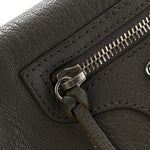 Chevre Silver Metallic Edge Hardware Envelope Clutch Gris Acier