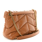 Lambskin Quilted Toy Loulou Puffer Monogram Chain Satchel Dark Cork