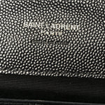 Grain De Poudre Matelasse Chevron Monogram Envelope Clutch Black