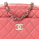 Lambskin Quilted Small Timeless Camera Case Pink