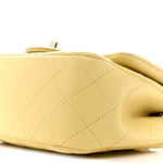 Lambskin Quilted Mini Square Flap Light Yellow