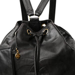 Lambskin CC Drawstring Backpack Black