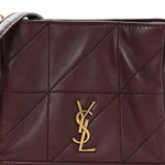 Lambskin Matelasse Monogram Mini Jamie Shoulder Pouch Bag Rouge Cabernet