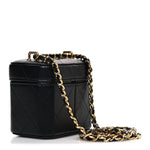 Lambskin Quilted Vanity Clutch With Chain Black