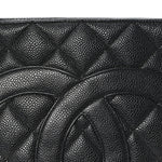 Caviar Quilted Medallion Tote Black