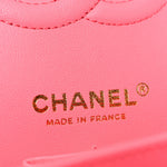 Lambskin Quilted Medium Double Flap Pink