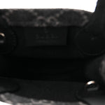 Denim Cuoio Harness GG Monogram Mini Ophidia Tote Bag Black Medium Grey