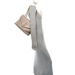 Calfskin Y Quilted Monogram Medium Loulou Chain Satchel Dark Beige