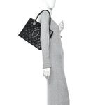 Caviar Quilted Medallion Tote Black