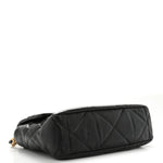 Shiny Goatskin Quilted Large Chanel 19 Flap Black