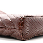 Snakeskin Matelasse Medium GG Marmont Slim Tote Brown