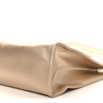 Metallic Vegan Leather Medium Shopping Bag Gold