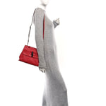 Cellarius Calfskin Small Bamboo Daily Top Handle Bag Hibiscus Red