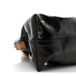 Patent Lambskin Medium Paddington Satchel Dark Brown