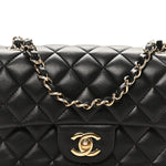 Lambskin Quilted Mini Rectangular Flap Black