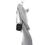 Recycled Fabric Jacquard Vitello Astro Micro FF Mini Trolley Bag Asfalto Black