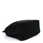 Calfskin Canvas Double Zip Large Travel Bag Black
