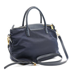 Tessuto Nylon Saffiano Shopping Tote Navy