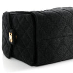 Washed Denim Quilted Small Chanel 25 Handbag Black