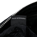 Nylon Tessuto Impuntu Quilted Crossbody Bag Black