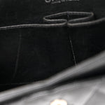 Patent Quilted Medium Double Flap Black