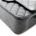 Caviar Quilted Medium Double Flap Black